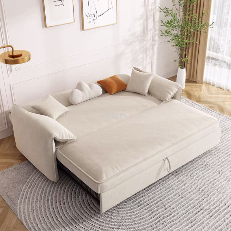 Graues Samt-Cabrio-Couch, faltbares Schlafsofa zum Schlafen
