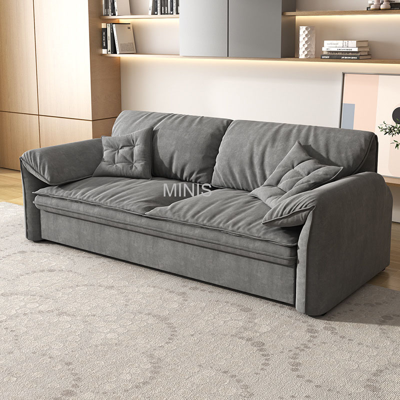 Graues Samt-Cabrio-Couch, faltbares Schlafsofa zum Schlafen
