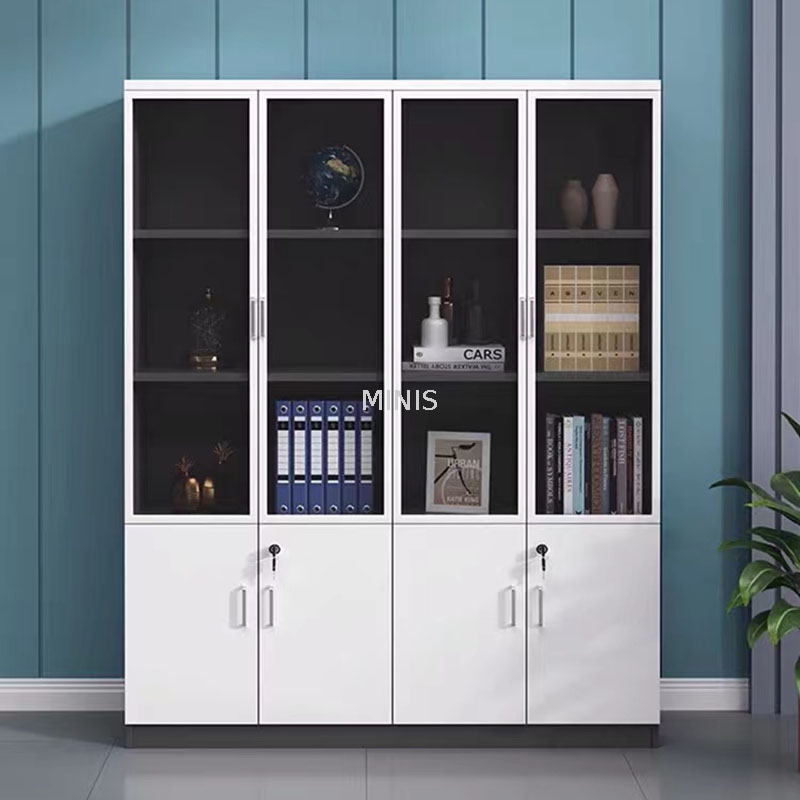 Büro-Executive-Möbel, moderner, weißer, großer, hoher Aktenschrank