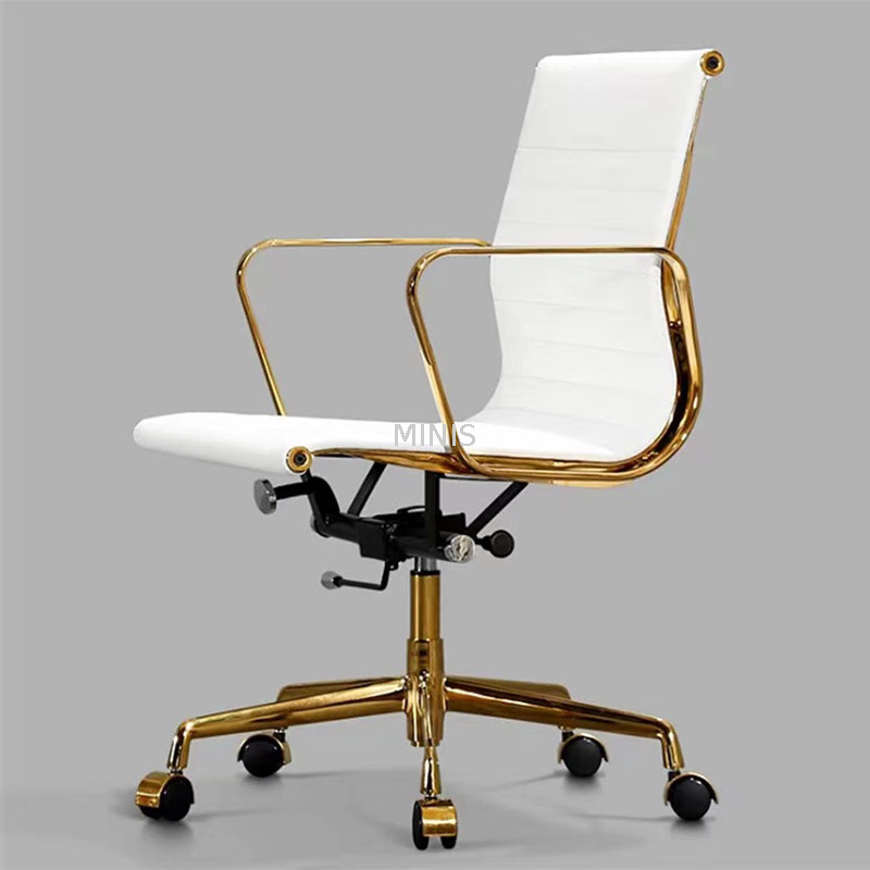 Hochwertige, zuverlässige Aluminium-Bürostühle aus weißem Leder