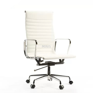 Hochwertige, zuverlässige Aluminium-Bürostühle aus weißem Leder