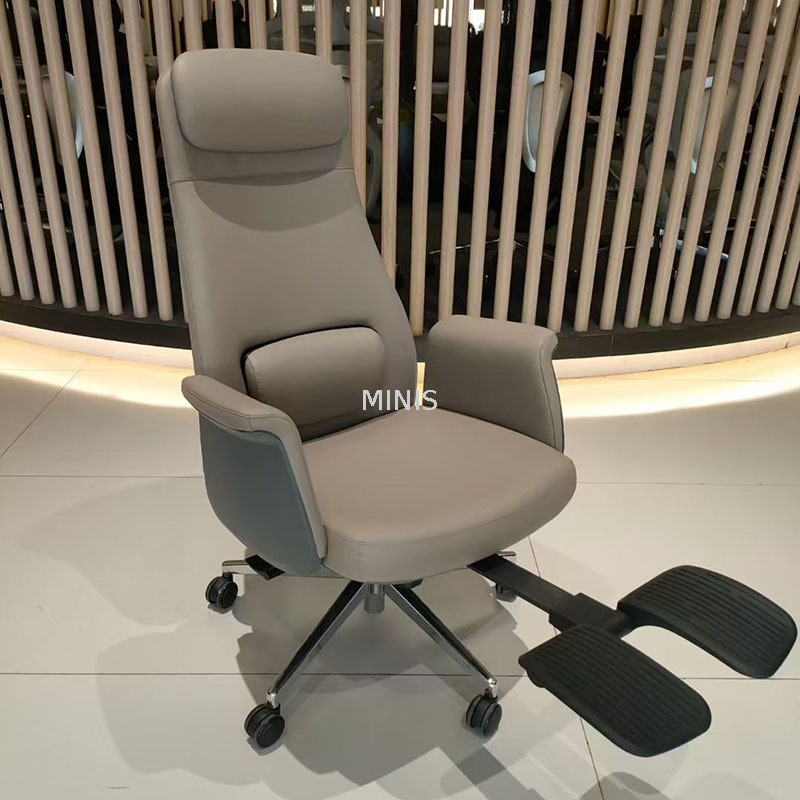 Ergonomischer Chef-Bürostuhl aus echtem Leder