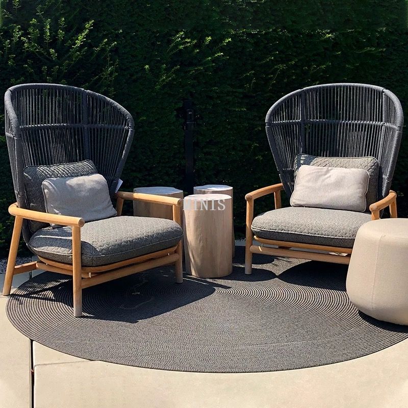 China Outdoor High Back Strong Wood Bequemer Gartenstuhl
