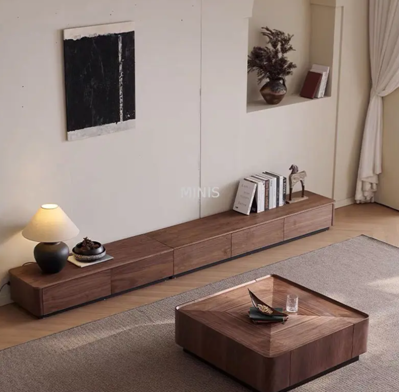 Lounge Wohnzimmer Sqaure Wood Couchtisch mit Schubladen 