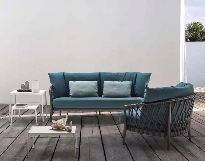 Garten im Freien moderne Seil Metall wasserdichtes langlebiges Sofa