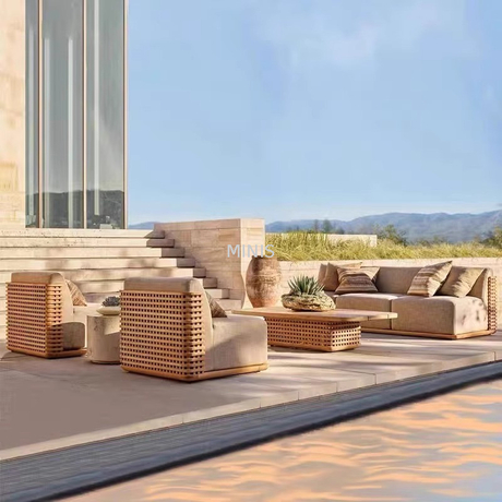 Foshan Outdoor Furniture Garden Wasserdichtes Sofa aus Teakholz