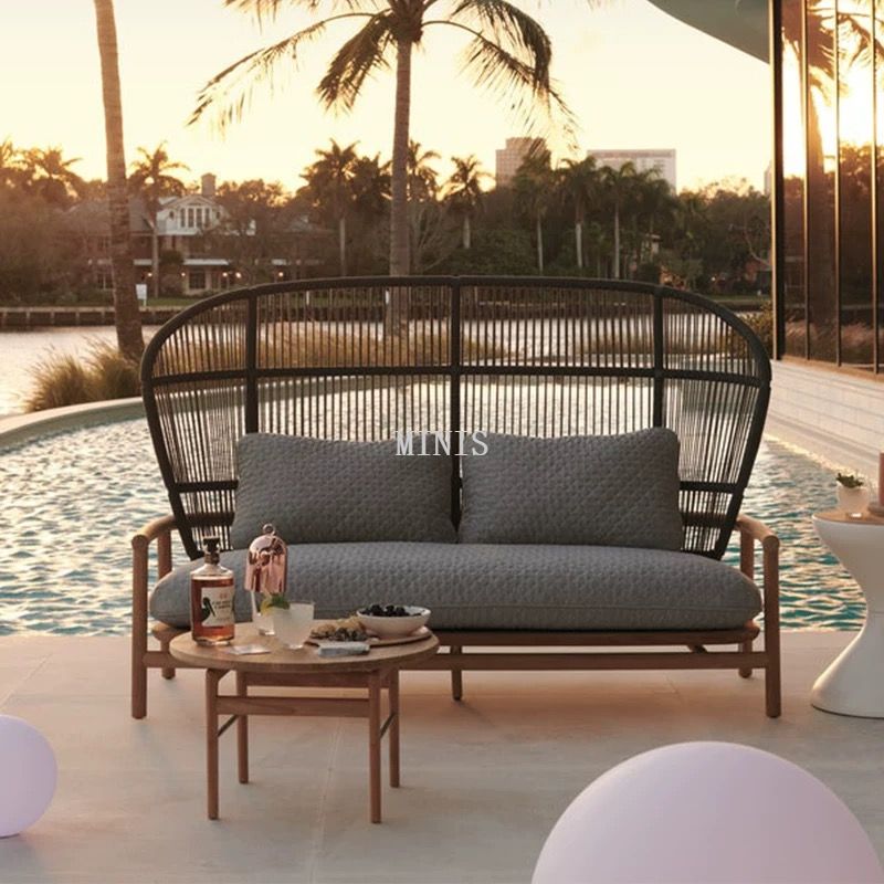 China Outdoor High Back Strong Wood Bequemer Gartenstuhl