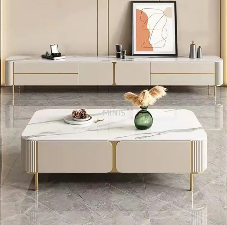 Wohnzimmer/Lobby moderner wei&szlig;er Kabinett TV -Stand/Couchtisch 