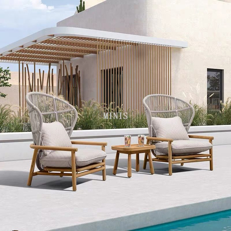 China Outdoor High Back Strong Wood Bequemer Gartenstuhl