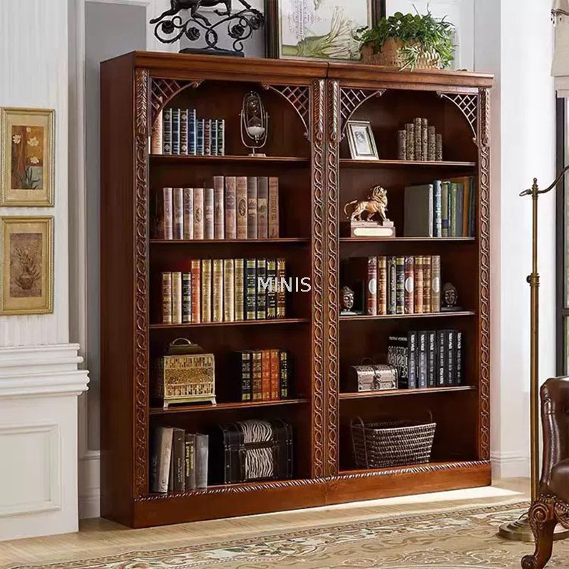 Amerikanischer Stil großer Holzbuchhandel mit Glasfeileschrank