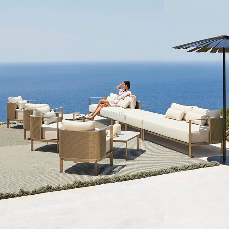 Foshan Outdoor Furniture Garden Wasserdichtes Sofa aus Teakholz