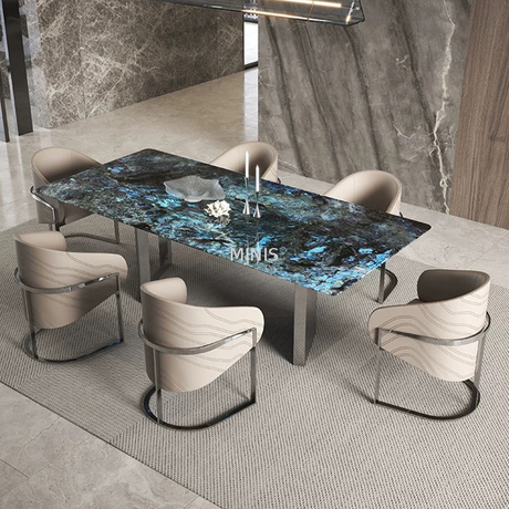 China Esszimmer Natural Marmor Rechteckige Esstisch