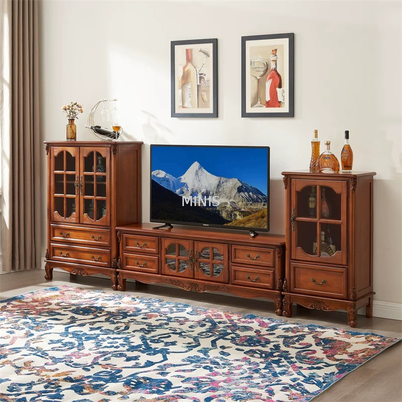 Wohnzimmer braun guter TV -Taxi und hölzernen Couchtisch