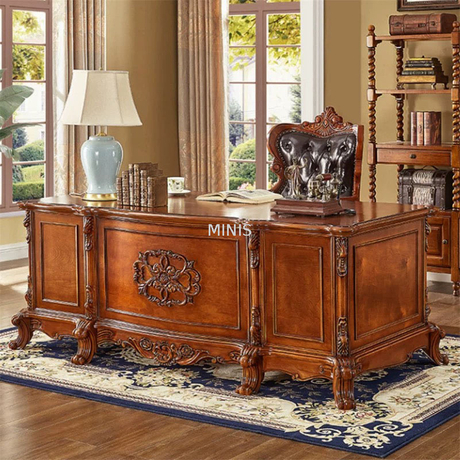 Executive Vintage-Büroschreibtisch aus massivem Holz für das Wook-Zimmer