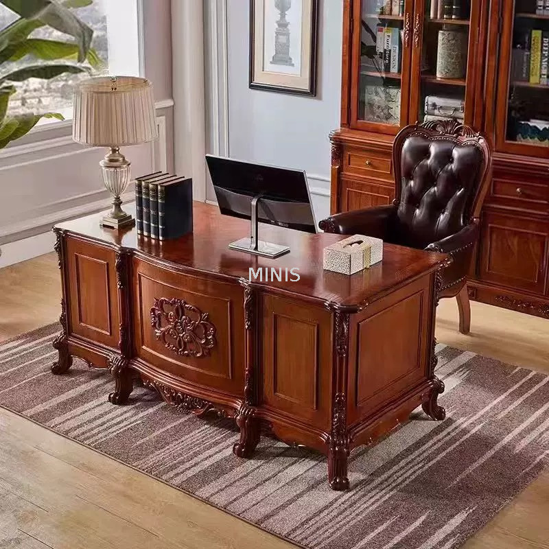 Home Office Furntiure Vintage Good Wood Executive Work Desk