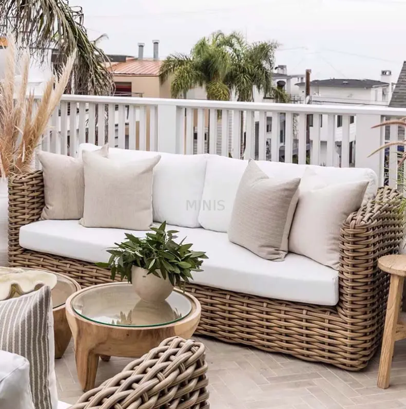 Ourdoor Quality Couch Garden Patio Brown Rattan Langlebiges Sofa