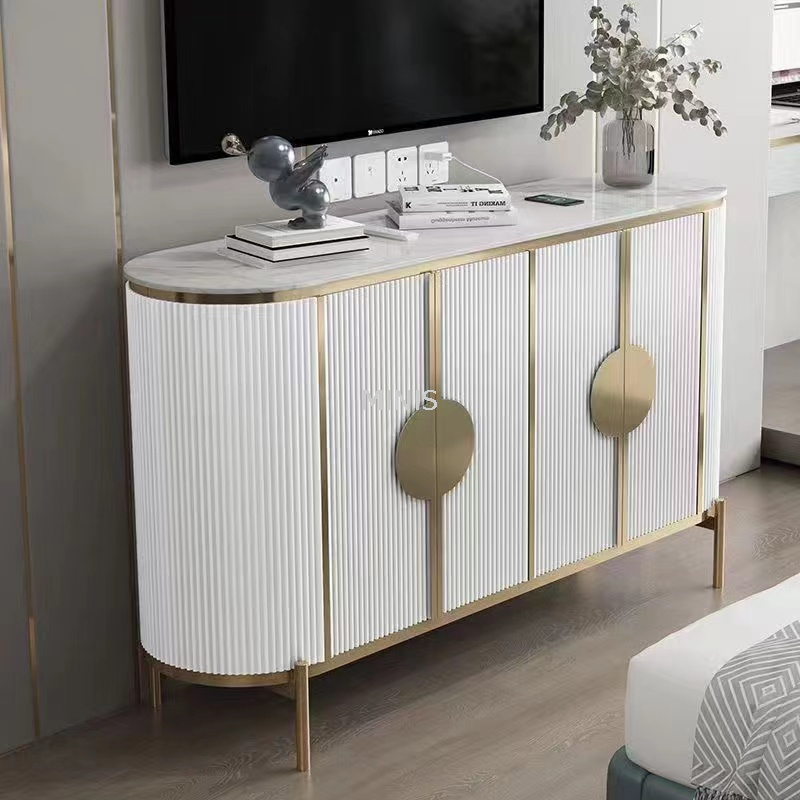 Weißer Beistelltisch für Wohn-/Esszimmer mit Stauraum. Schönes Sideboard