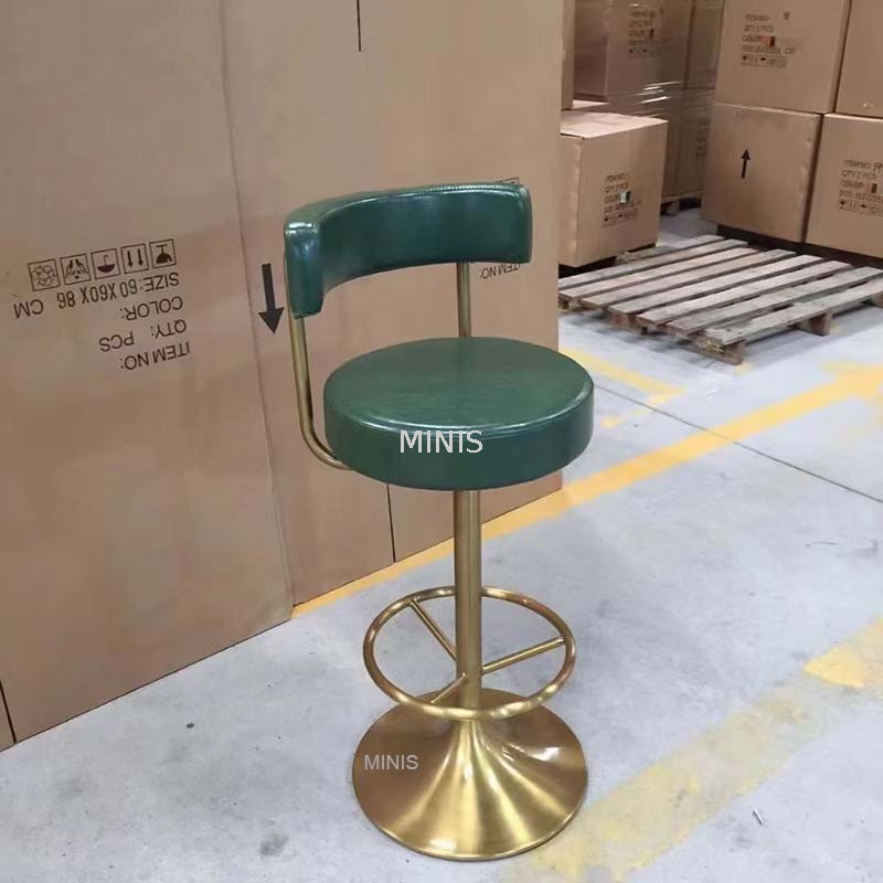 Kneipstuhl Gold Metall a -verstellbarer schwarzer Samt Stoff Stuhl Stuhl