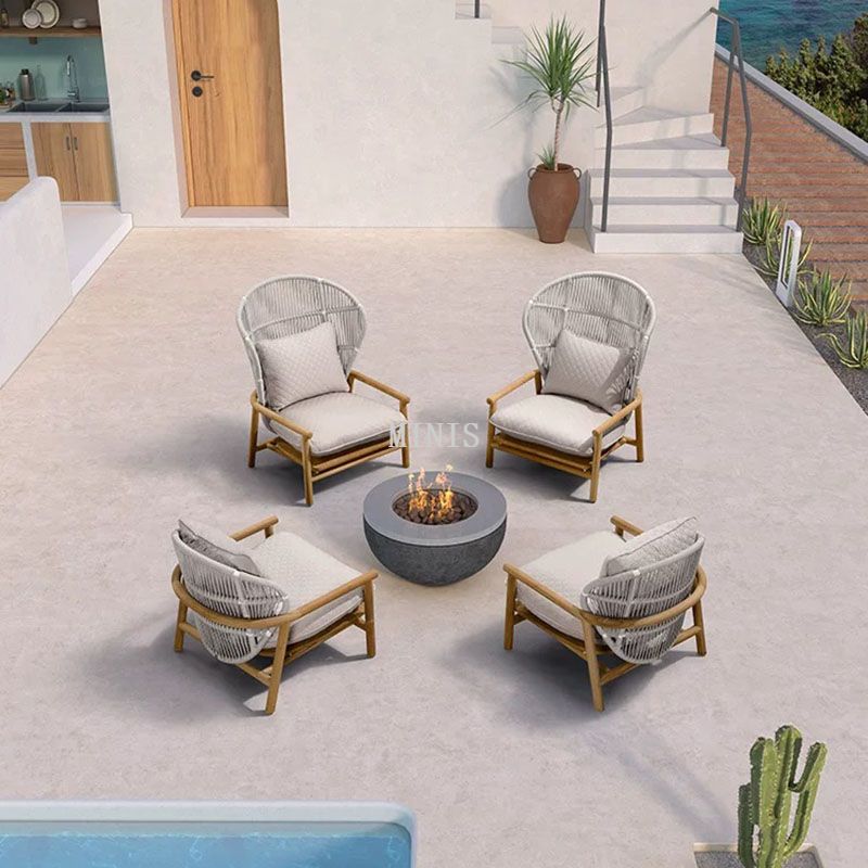 China Outdoor High Back Strong Wood Bequemer Gartenstuhl