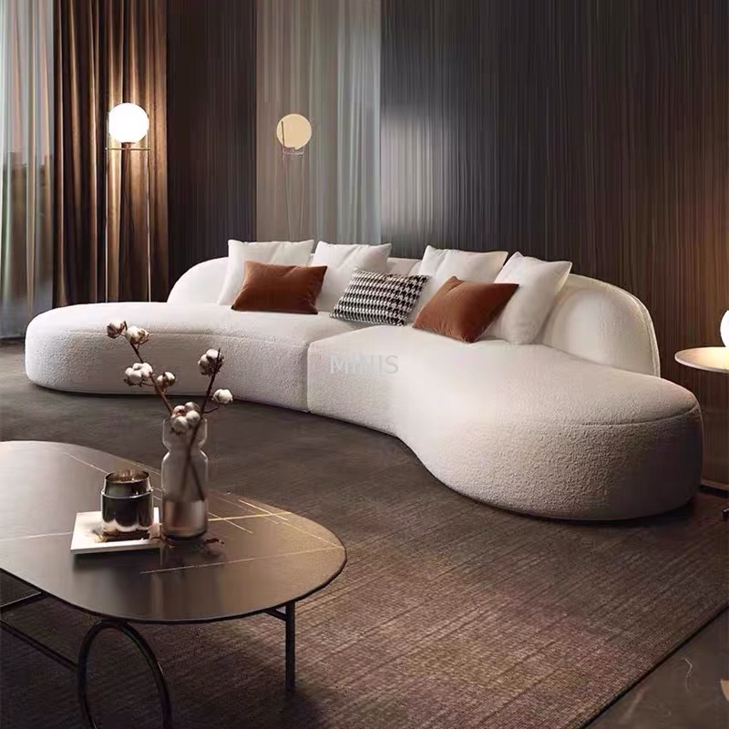 Wohnzimmer-Erbsenförmiges weißes Sofa, bequemes Stoffsofa