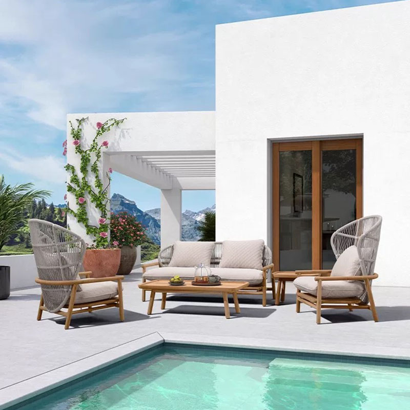 China Outdoor High Back Strong Wood Bequemer Gartenstuhl